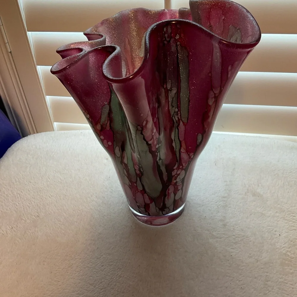 Elegant Purple and Silver Home Accent Vase